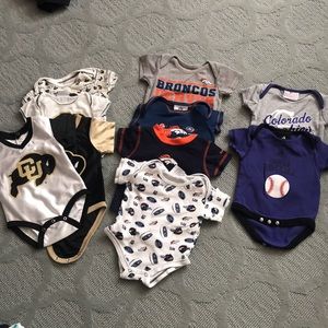 Colorado sports onsies Broncos, Rockies, CU Buffs